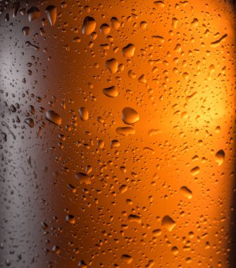 Buğulu bir bira şişesi bardak. Atış kapatın.