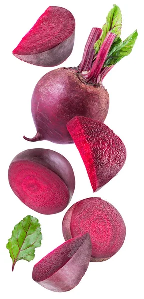Red Beet Beetroot Slices White Background Clipping Path — Stock Photo, Image