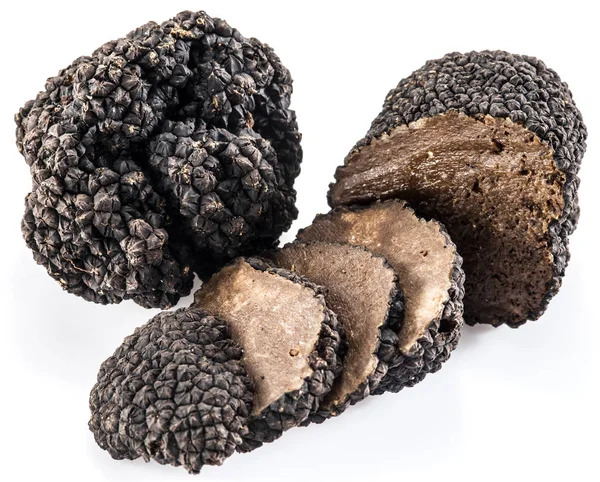 Black Truffles Isolated White Background — Stock Photo, Image