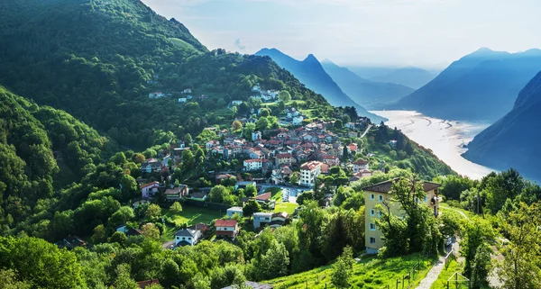 Village Switzerland May 2018 Beautiful View Village Early Morning Monte — Stock Photo, Image