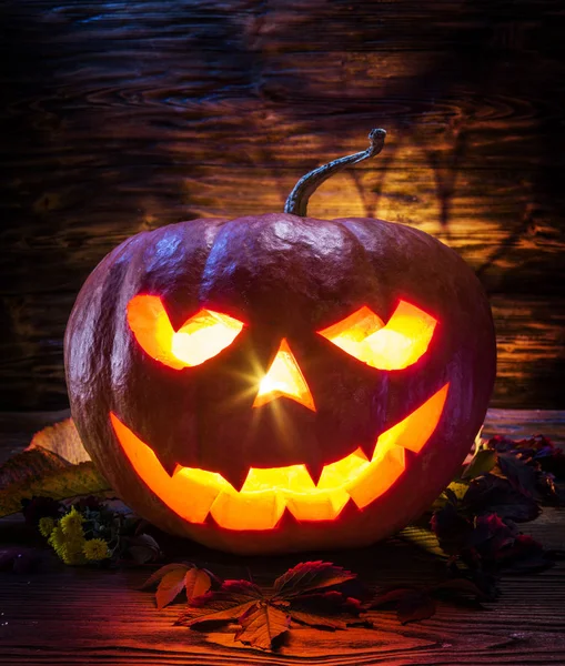 Sırıtan Kabak Latern Veya Jack Lantern Cadılar Bayramı Sembollerin Biridir — Stok fotoğraf