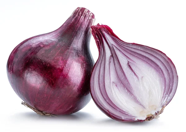 Red Onion Bulb Cross Section Onion White Background — Stock Photo, Image