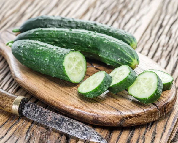 Cucumbers Wooden Table — Stock Photo, Image