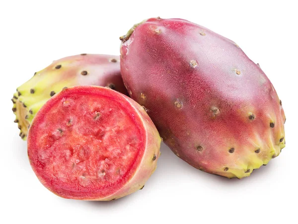 Kaktusfikon Eller Opuntia Frukter Vit Bakgrund Filen Innehåller Urklippsbana — Stockfoto