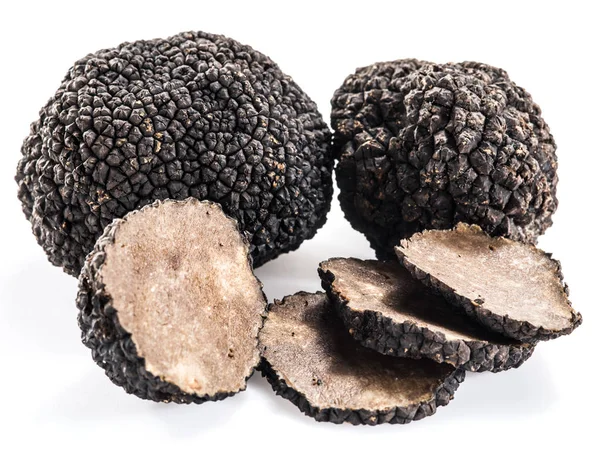 Black Truffles Isolated White Background — Stock Photo, Image