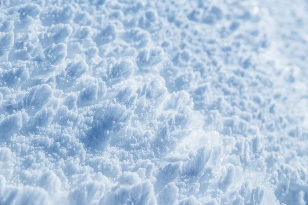 Макро Знімок Снігового Кришталевого Покриву Тло Зимового Сезону — стокове фото