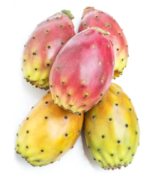 Fruta Opuntia Pera Espinhosa Fundo Branco Close — Fotografia de Stock