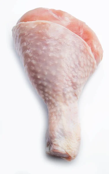 Raw Chicken Leg Isolated White Background — Stock Photo, Image