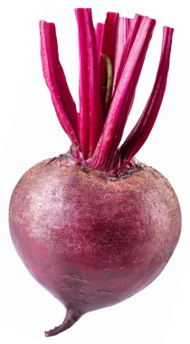 Kırmızı pancar veya pancar yaprakları beyaz arka plan üzerinde ile.