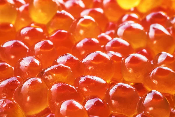 Roter Kaviar Großaufnahme Lebensmittel Hintergrund Makrobild — Stockfoto