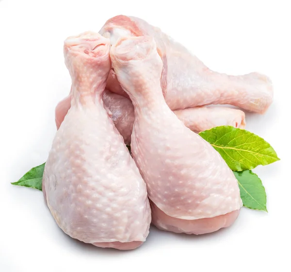 Raw Chicken Legs Isolated White Background — Stock Photo, Image