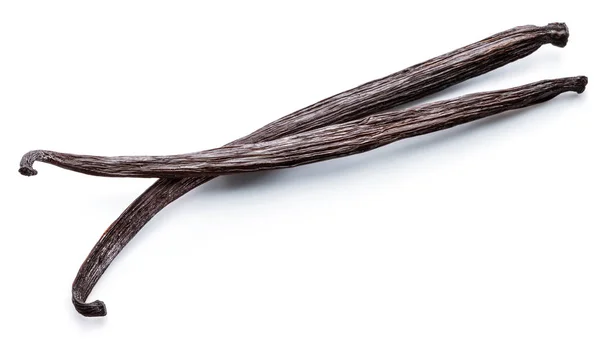白い背景に分離された乾燥バニラ棒 — ストック写真