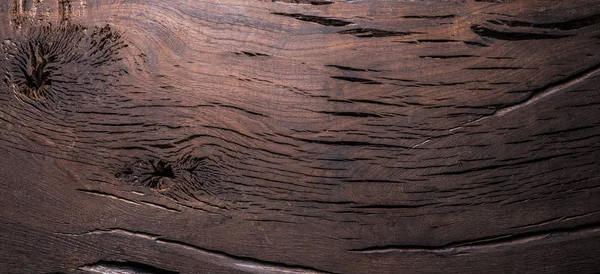 Starzy Brązowe Drewniane Tła Sęki Pęknięcia Szczelnie Góry — Zdjęcie stockowe