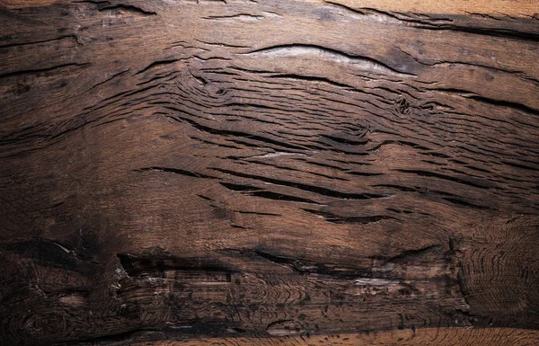 古老的棕色木制背景 有结和裂缝 — 图库照片