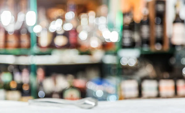 Colorful Bottles Bar Shelves Blurred Background — Stock Photo, Image