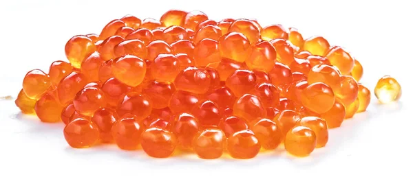 Red Caviar White Background Macro Picture — Stock Photo, Image