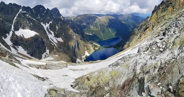 Morskie Oko High Tatras Polônia Maio 2018 Bela Paisagem Cumes — Fotografia de Stock
