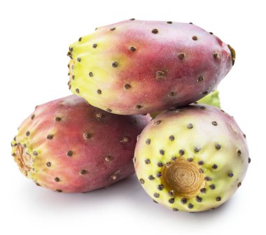 Opuntia meyve ya da inciri meyve beyaz arka plan üzerinde. Yakın çekim.