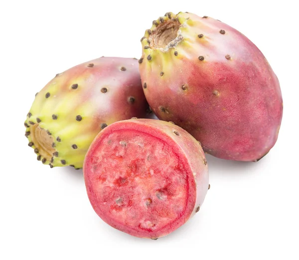 Kaktusfikon Eller Opuntia Frukter Vit Bakgrund Filen Innehåller Urklippsbana — Stockfoto