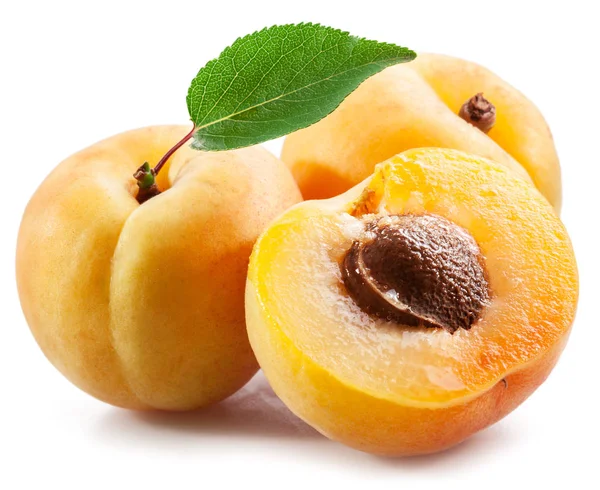 Ripe Apricots Isolated White Background — Stock Photo, Image