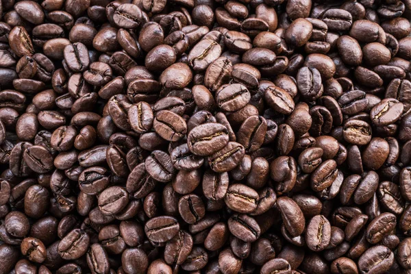 Rostade Kaffe Bönor Mat Och Dryck Bakgrund Ovanifrån — Stockfoto