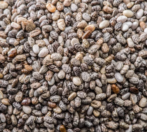 Heap de sementes de Chia. Fundo alimentar . — Fotografia de Stock