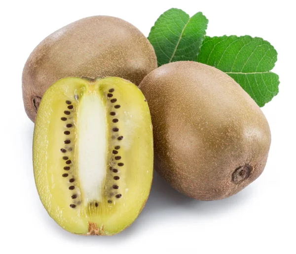Goldene Kiwi-Früchte oder chinesische Stachelbeeren isoliert auf weißem Bac — Stockfoto