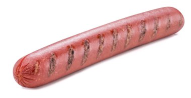 Beyaz arka plan üzerinde izole ızgara sosis. Dosyada, klip