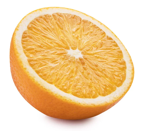 Rebanada de fruta naranja sobre fondo blanco. Ruta de recorte . — Foto de Stock