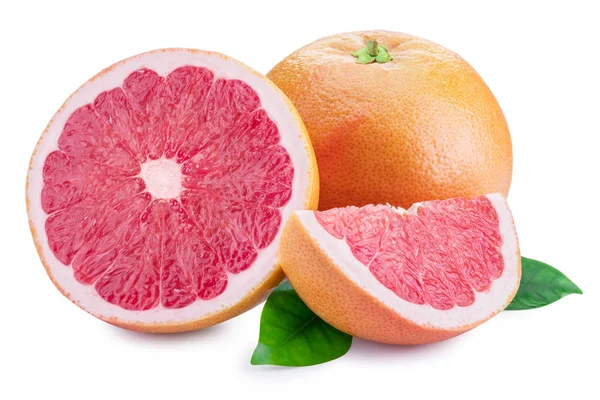 Grapefruit and grapefruit slices isolated on white background. C — Stock Photo, Image