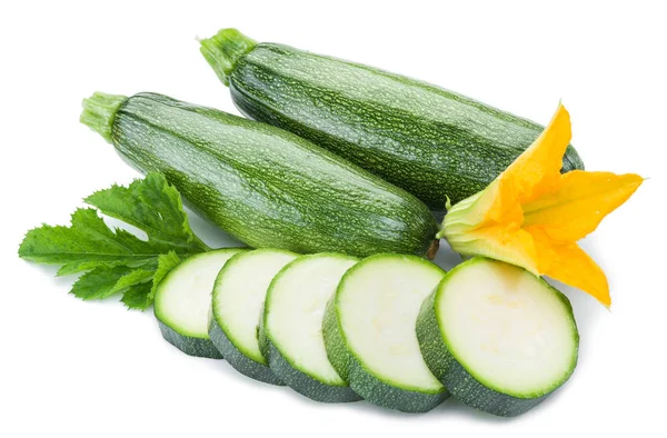 Zucchini på en vit bakgrund. — Stockfoto