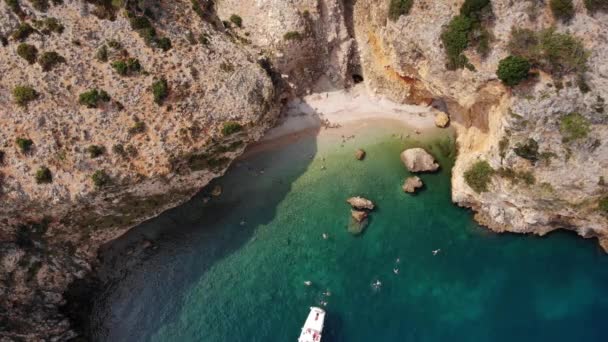 Pantai Surga Yang Indah Pemandangan Udara Dari Atas Pulau Cres — Stok Video