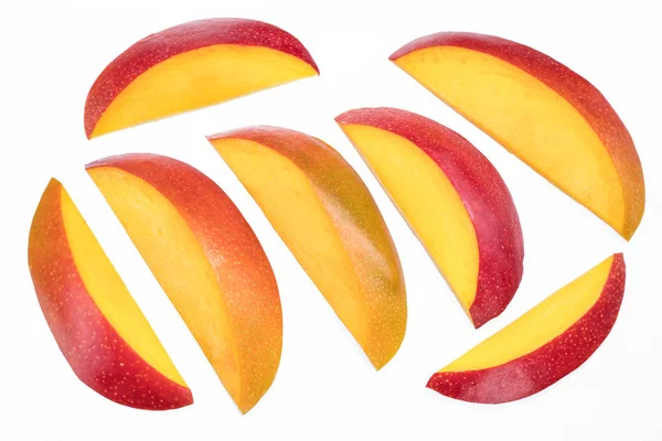 Set of mango slices isolated on a white background. File contain — Stock Photo, Image