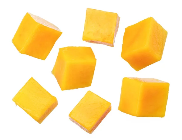 Set of mango cubes isolated on a white background. — Stock Photo, Image