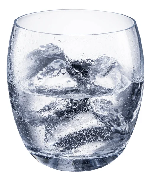 Glas Wodka Gin Gekoelde Alcoholdrank Met Ijsblokjes Geïsoleerd Witte Achtergrond — Stockfoto