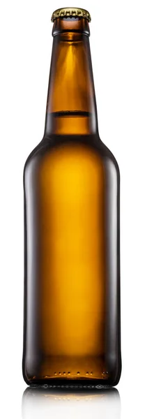 Eine Flasche Leichtes Bier Isoliert Auf Weißem Hintergrund Datei Enthält — Stockfoto