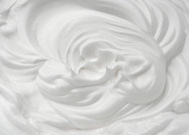 Beyaz yumurta kremi dalgaları, yakın plan yoğurt..
