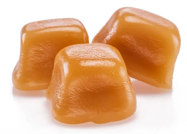 Toffee Lub Cukierki Karmelowe Słodycze Izolowane Białym Tle — Zdjęcie stockowe