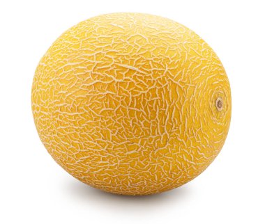 Galia kavunu beyaz arka planda izole edilmiş. Dosya kırpma yolu içeriyor.