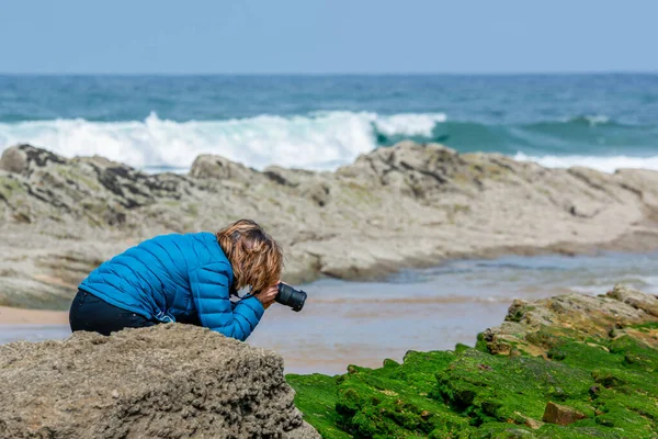 Photographe Prenant Des Photos Mer — Photo