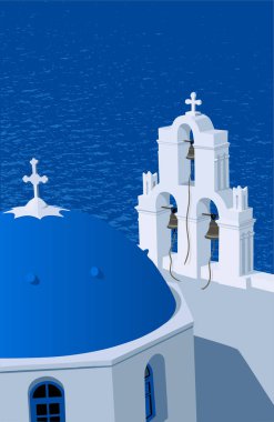 Santorini Island, Yunanistan. Santorini inanılmaz romantik görünümü. 