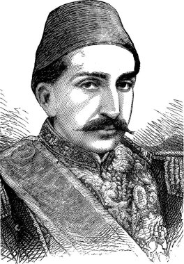 Abdulhamid II portre, 1909 ' dan 1876 Osmanlı sultan kimin autocratically onun doruk ve Kim Pan-İslamcılık bir politika karşı Osmanlı meselelerinde Batılı müdahale kabul ulaştı Tanzimat (yeniden yapılanma) reform hareketi kuralları