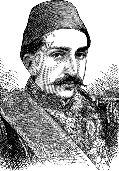Abdulhamid Portrait Ottoman Sultan 1876 1909 Whose Autocratically Rules Reform — Stock Vector