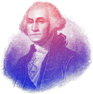 George Washington (1732-1799) şekil kazınmış. O ABD kurucu babası ve ilk Cumhurbaşkanı oldu. Amerikan Bağımsızlık Savaşı o vatansever kuvvetler İngiliz üzerinde zafer yol açtı.