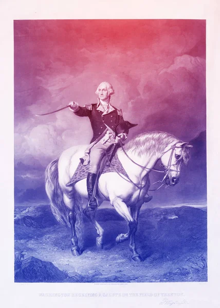 George Washington 1732 1799 Engraved Illustration Founding Father Usa First — Stock Photo, Image