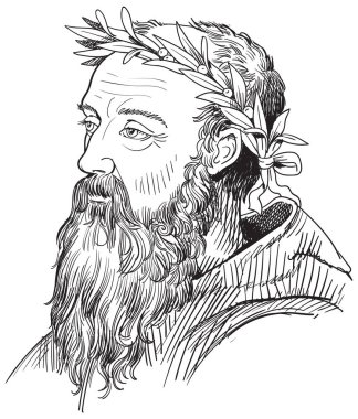 Çizgi sanatı illüstrasyon heraclitus portre.