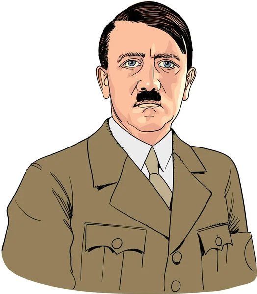 Adolph Hitler Línea Retrato Arte Vector — Vector de stock