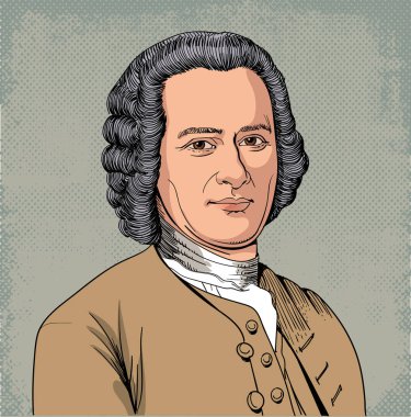 Çizgi sanatı illüstrasyon Jean Jacques Rousseau portre