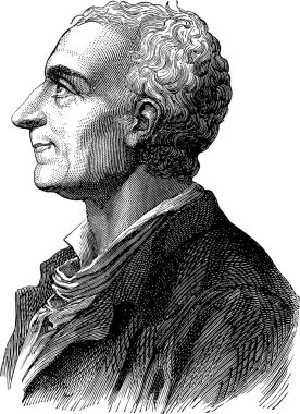 Çizgi sanatı illüstrasyon Montesquieu portre