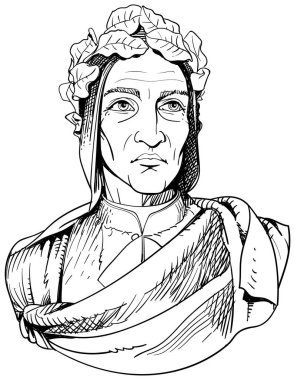 Çizgi sanatı illüstrasyon Dante Alighieri portre